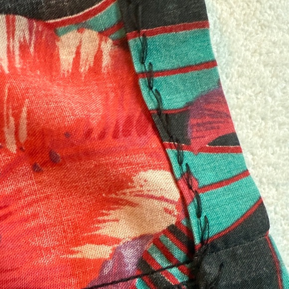 Tropical Red and Green Midi Dress. - Picture 6 of 6